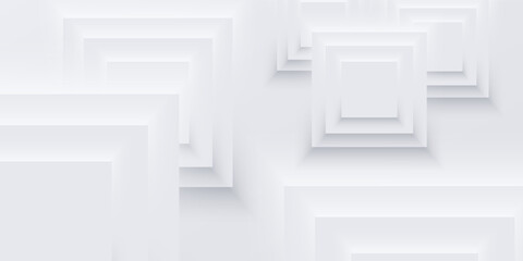 Top view podium, bright neumorphic design. Square shape with corners. Light, soft, clear, and simple vector illustration. Elegant abstract background with copy space.