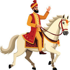  Indian Groom's  wadding Baraat Horse Ride