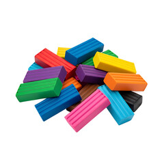colorful plasticine isolated on white background