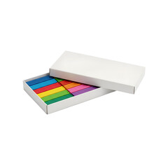 colored plasticine in a white box