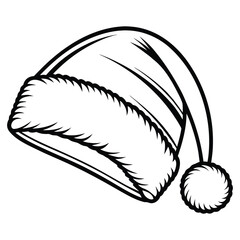 A black silhouette of a Santa hat