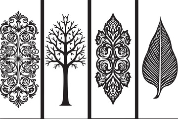 Floral Tree Silhouette Bundle