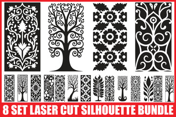 Floral Tree Silhouette Bundle