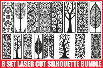 Floral Tree Silhouette Bundle