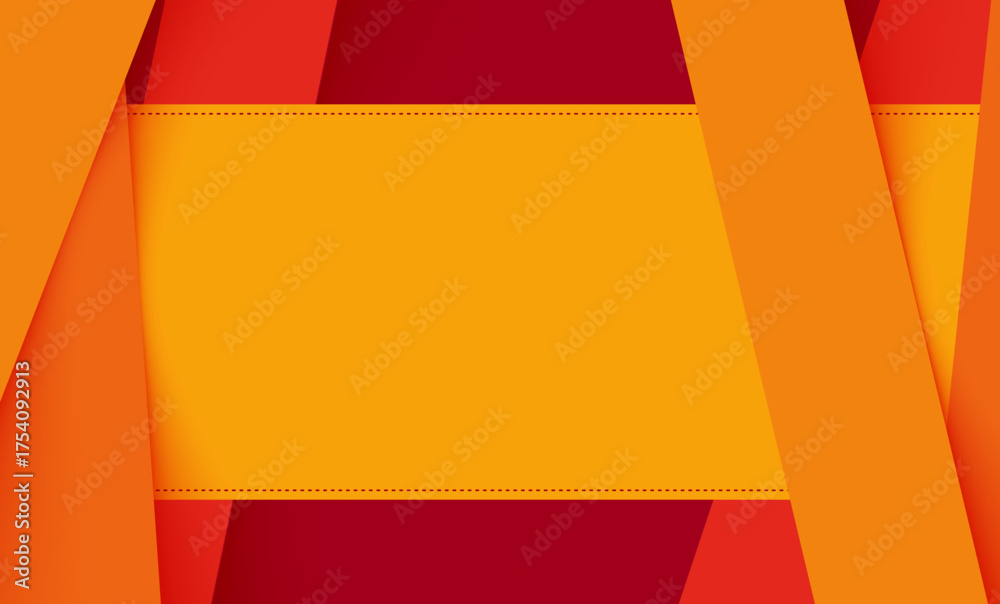 Poster abstract orange and yellow background with colorful lines dimension layers
