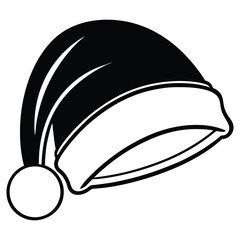 A black silhouette of a Santa hat