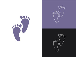 Footsteps icon set. Shoes footsteps vector sign. Vector illustration