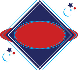 Red and Blue Abstract Diamond Design