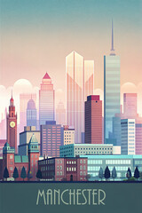 Manchester skyline minimalist style