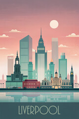 Liverpool skyline minimalist style