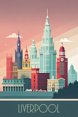 Liverpool skyline minimalist style