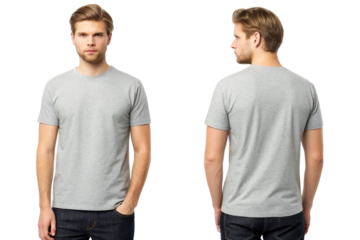 grey t-shirt mockup, plain shirt design, front back t-shirt, men clothing template, casual outfit photo, fashion shirt mockup, minimalist t-shirt design, cotton grey shirt, blank tee mockup, unisex ap