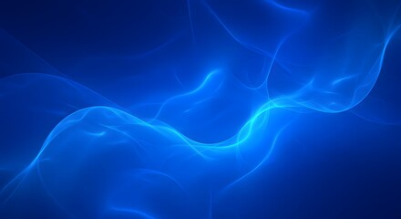 Abstract blue flowing energy-like shapes against a dark background, creating a dynamic composition