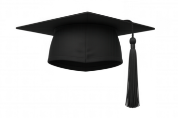 Black graduation cap with tassel symbolizing academic achievement, education journey, success, and ceremony celebration