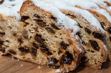 German christmas stollen on a plate