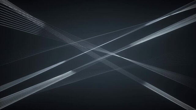Abstract White Lines Gently Flowing and Crossing | Seamless Loop Motion Graphics