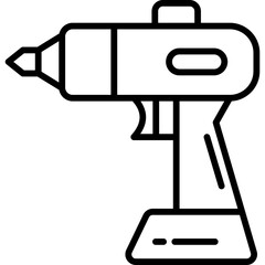 Black Outline Icon Of A Cordless Power Drill With A Transparent Background For Home Renovation Projects