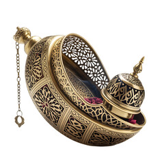 Luxury Islamic incense burner isolated on transparent background | HalalDesigns &ndash; Luxury Islamic PNG Series Vol.1