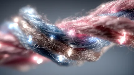 Plexiglas schilderij Abstracte kunst Glowing thread symbolizes anxiety, tangled together in a captivating display of emotions and feelings  © Leopard