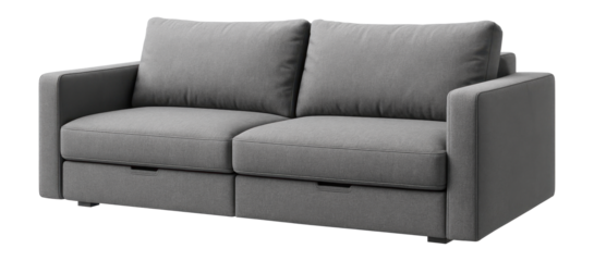 Sofa with hidden storage compartments, perfect for an organized living space.