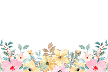 Watercolor flowers background vector for design.