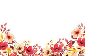 Watercolor flowers background vector for design.