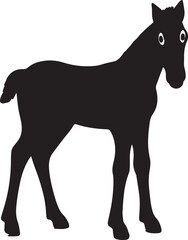 Obraz premium Horse animal silhouette vector, black and white silhouette vector illustration