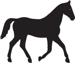 Obraz premium Horse animal silhouette vector, black and white silhouette vector illustration