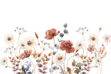 Watercolor flowers background vector for design.