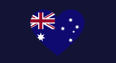Australian Flag Heart Symbol Love Patriotism.