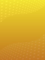 黄金の背景と和柄模様の背景素材