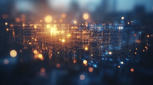 Digital Galaxy: An abstract representation of a digital network, where interconnected data points glow with vibrant energy.