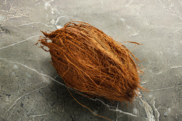 Natural exotic brown hairy coconut