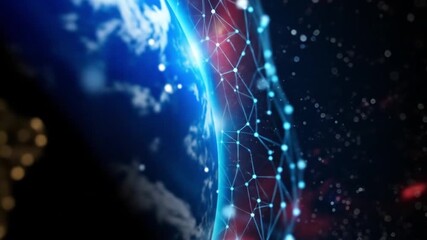 Communication technology for internet Global business concept of connections and information data transfer in the world - Powered by Adobe