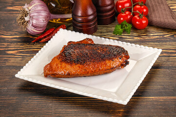 Roasted duck breast in cherry