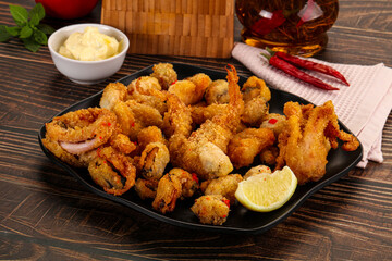 Fritto misto - deep fried seafood mix