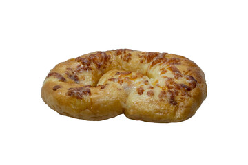 Close-up of a Cheese Pretzel on white Background,png