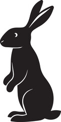 Rabbit silhouette vector, black and white silhouette vector illustration