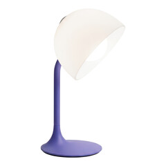 Modern purple desk lamp isolated on transparent background for reading or working