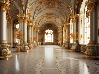 Fototapeta premium Dreamlike realistic living room with a beautiful and luxurious style