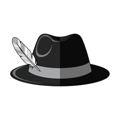 Elegant Black Fedora Hat with Decorative Feather Accent