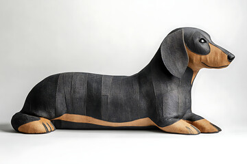 Charming handcrafted dachshund sculpture for unique decor, adding warmth and personality to any space with its intricate details and artistic flair