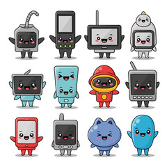 set of funny cartoon