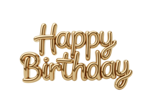 Celebrate with style using this stunning golden Happy Birthday lettering, perfect for adding a touch of elegance and joy to birthday cards and social media posts