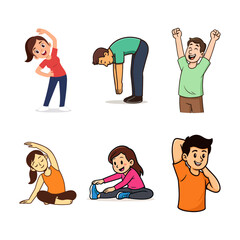 Children and adults engaging in various fun exercise activities together