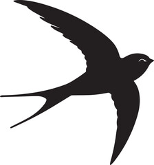 Sparrow bird silhouette vector, black and white silhouette vector illustration