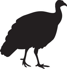 Turkey silhouette vector, black and white silhouette vector illustration