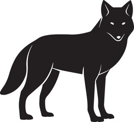 Wolf silhouette vector, black and white silhouette vector illustration