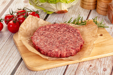 Raw beef cutlet for burger