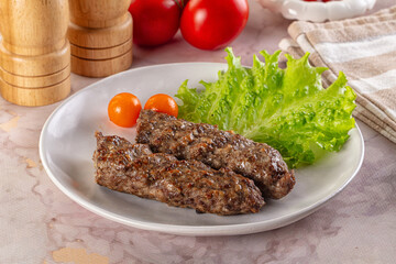 Hot beef kebab minced meat